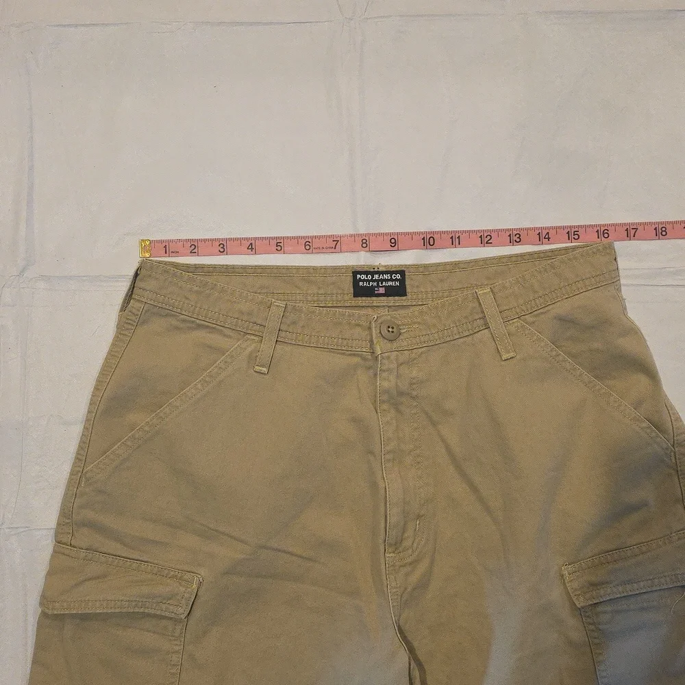 Polo Jeans Co. Men's Vintage Y2K Beige Flat Front‎ Cargo 8